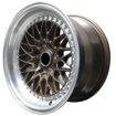 15 inch - Blitz - 4X100/114 - Matte Bronze Silver Lip + Silver Rivets 