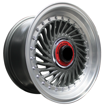 15 inch - Super Finn - 4X100/114 - Gunmetal Machined Lip Silver Rivets