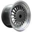 15 inch - Berlin - 4X100/114 - Gunmetal Machined Lip Silver Rivets 