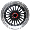 17 inch - Berlin Pro - 4X100/114 - Black Machined Lip Silver Rivets