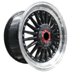 17 inch - Berlin Pro - 4X100/114 - Black Machined Lip Silver Rivets