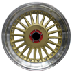 17 inch - Berlin Pro - 4X100/108 - Gold Machined Lip Silver Rivets 