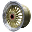 17 inch - Berlin Pro - 4X100/108 - Gold Machined Lip Silver Rivets 