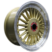 17 inch - Berlin Pro - 4X100/108 - Gold Machined Lip Silver Rivets 