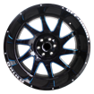 Picture of 22 inch - BRUT - 6x139.7/135 - Gloss Black+Milling Rivets+Letters+Blue Clear Coat