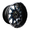 Picture of 22 inch - BRUT - 6x139.7/135 - Gloss Black+Milling Rivets+Letters+Blue Clear Coat