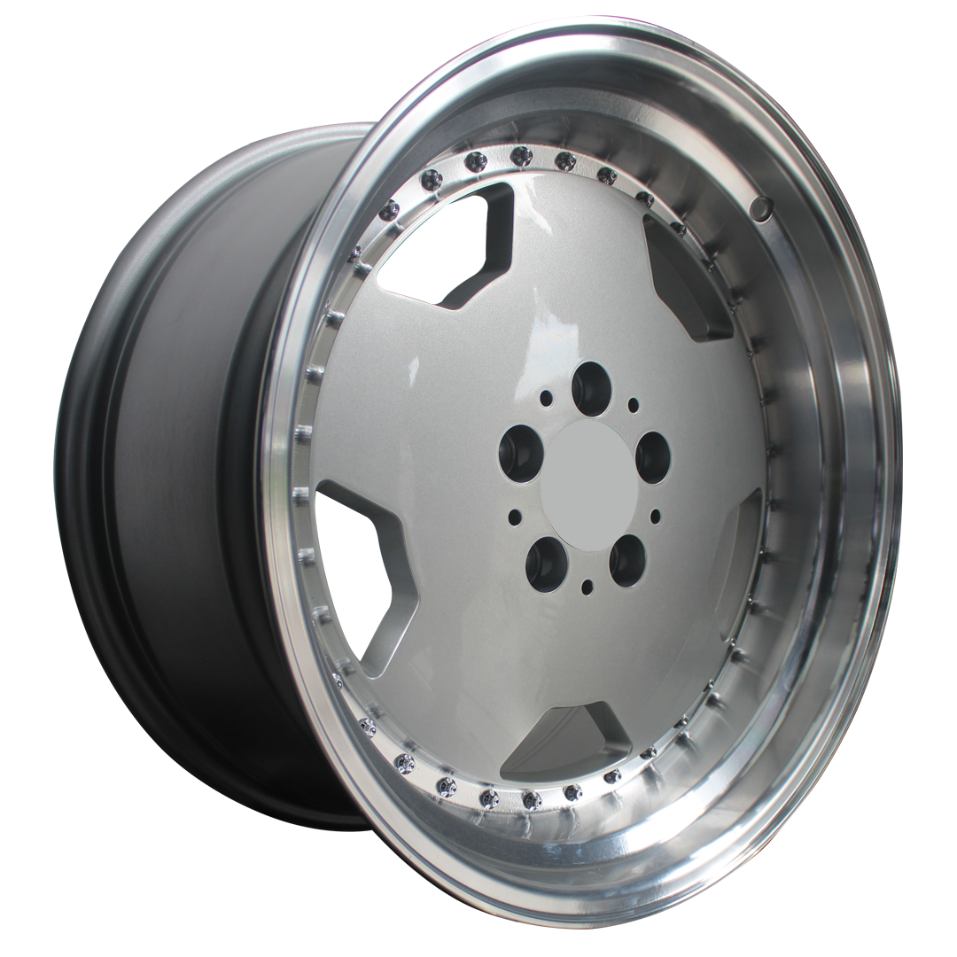 18 Inch - MonoBlock- N/W - 5x112 - Silver Machined Lip Silver Machined ...