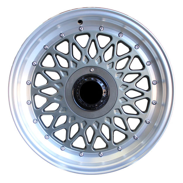 Picture of 17 inch -  Santiago BSS  - 10X100/114.3 - Grey Machine Lip Silver Rivets