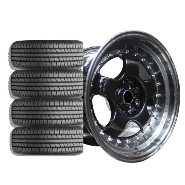  15 inch - Maestro - 4x100/114 - Gloss Black Machined Black Lip