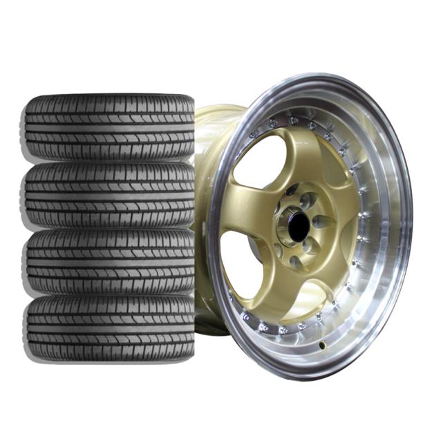  15 inch - Maestro - 4x100/114 - Gold Machined Lip Combo Deal 