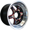 Picture of 18 Inch - Projekt - Gloss Black w Red Spoke Milling Machined Lip - 6x139