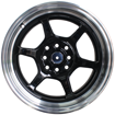 15 inch - Crest - 4x100/114 - Black Machined Lip
