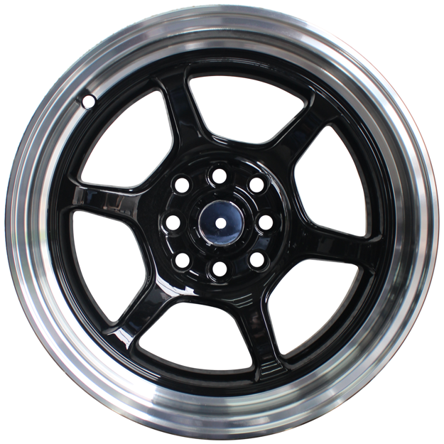 15 inch - Crest - 4x100/114 - Black Machined Lip