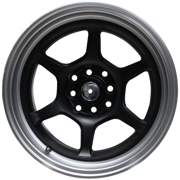 15 inch - Crest - 4x100/114 - Matt Black Machined Lip