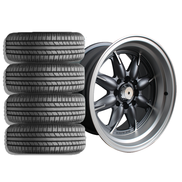 Picture of 15 Inch - Mini Lite Pro Reps - 4X100/114 - Matt Grey Machined Face - COMBO DEAL