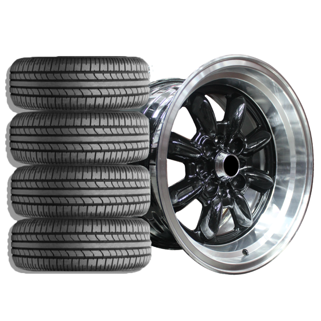 Picture of 15 inch - Mini Lite Reps - 5X100/114 - Black Machined Lip - COMBO DEAL