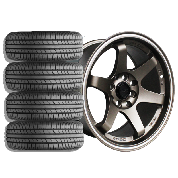 Picture of 15 inch - TE37 - 4X100/114 - Matt Bronze Machined lip - COMBO DEAL