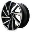 Picture of 18 inch Golf 7.5 R Style - 5x100 - Black Machined Face