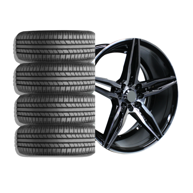 17 inch - Graze - 4x100/108 - Black Machined Face Combo Deal