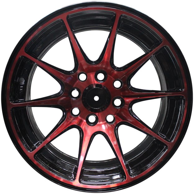 14 Inch - Explosive - 4X100/114 - Black Machined Face + Red Coat
