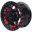 15 Inch - Lego - 6x139.7 - Gloss Black + Red Plastic Parts