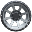 16 Inch - Icon - 6x139.7 - Matt Grey + Matt Black Lip