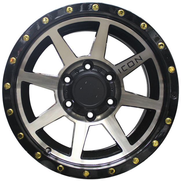16 Inch - Icon - 6x139.7 - Black Machine Face + Bronze