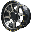 16 Inch - Icon - 6x139.7 - Black Machine Face + Bronze