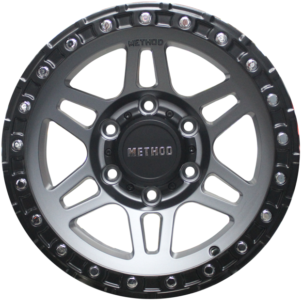 15 Inch - Method - 6x139.7 - Matte Grey + Matt Black Lip