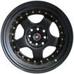 15 Inch - Maestro  - 4x100/114 - Matt Black + Gold Rivets