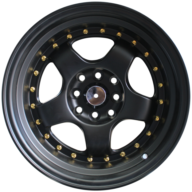 15 Inch - Maestro  - 4x100/114 - Matt Black + Gold Rivets