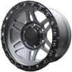 15 Inch - Kynetic - 6x139.7 - Matte Grey + Matt Black Lip