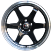 17 Inch - TE37 - 5x112 - Black Machined Lip