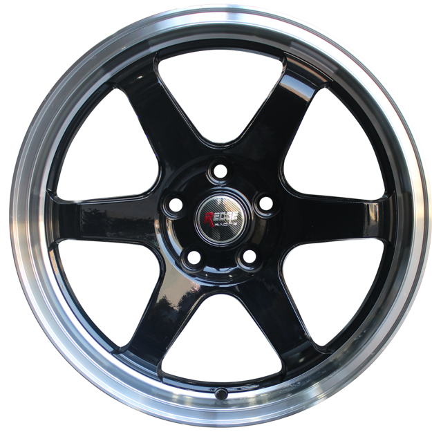 17 Inch - TE37 - 5x112 - Black Machined Lip