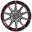15 Inch - Cleveland - 4X100/114 - Machine Black + Red Undercut