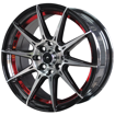 15 Inch - Cleveland - 4X100/114 - Machine Black + Red Undercut