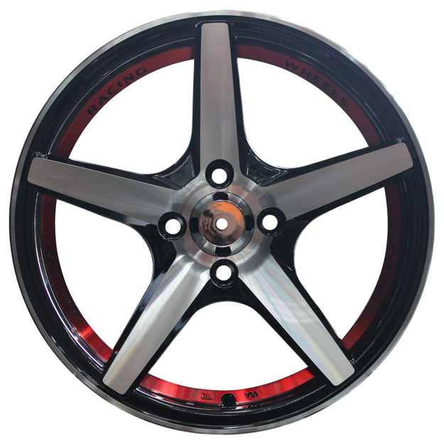 15 Inch - Recon - 4x100 -  Black Machine  + Red Undercut