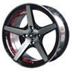 15 Inch - Recon - 4x100 -  Black Machine  + Red Undercut