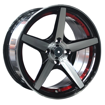 15 Inch - Recon - 4x100 -  Black Machine  + Red Undercut