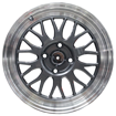 15 Inch - LM iLLUSION - 4x100 -  Gloss Grey Machined Lip