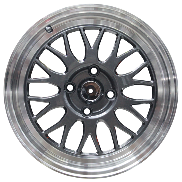 15 Inch - LM iLLUSION - 4x100 -  Gloss Grey Machined Lip