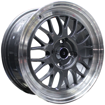 15 Inch - LM iLLUSION - 4x100 -  Gloss Grey Machined Lip