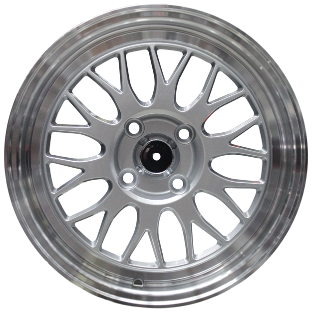 15 Inch - LM iLLUSION - 4x100 -  Silver Machine Lip