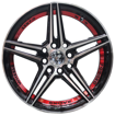 15 Inch - Typhoon - 4X100/114 - Black Machine Face + Red Undercut