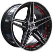 15 Inch - Typhoon - 4X100/114 - Black Machine Face + Red Undercut