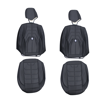 Luxury Universal 11PC Seat Covers (Black + Black Line) (PVC)