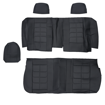 Luxury Universal 11PC Seat Covers (Black + Black Line) (PVC)