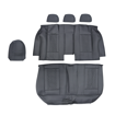 Deluxe Universal 12PC Seat Covers (Black + Black Line) (PVC)
