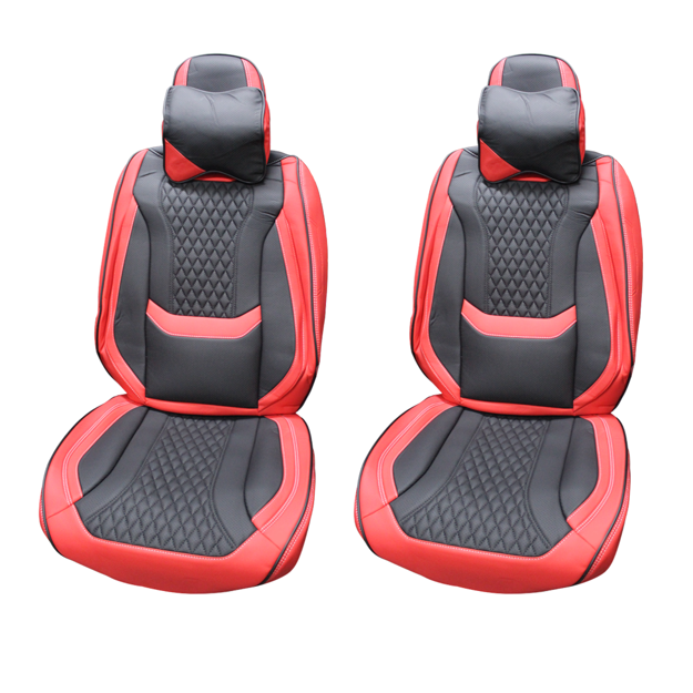 Deluxe Universal 12PC Seat Covers (Red + Black Line) (PVC)