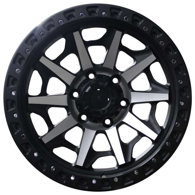 17 inch - Hunter - 6x139 - Matte Black Machined Spoke